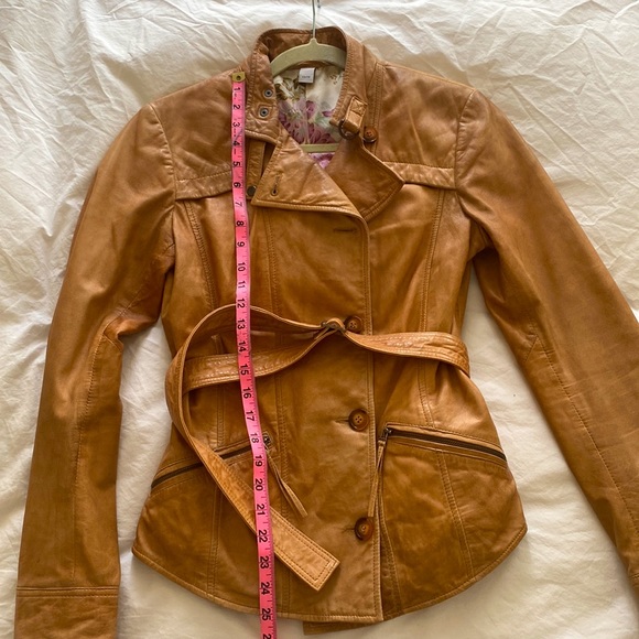 Leather camel motto jacket - Picture 6 of 10